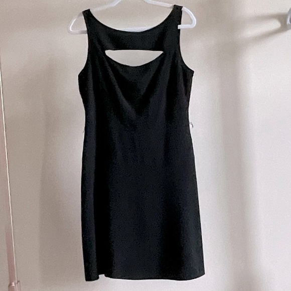 Vintage Cache Fit and Flare Dress in Black with Gold Mirror Plate Belt Size 10 - Picture 4 of 15